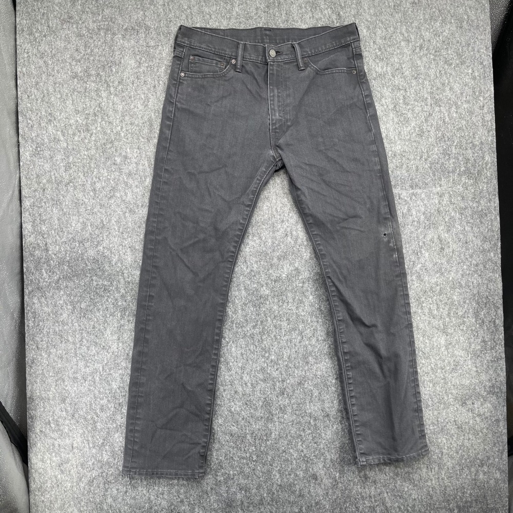 Levis 511 Slim Fit Jeans Mens 33x32 Charcoal Grey Stretch Denim Pants Distressed